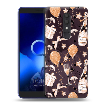 Силиконовый чехол на Alcatel 1X (2019) с принтом Новый год