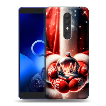 Силиконовый чехол на Alcatel 1X (2019) с принтом Новый год