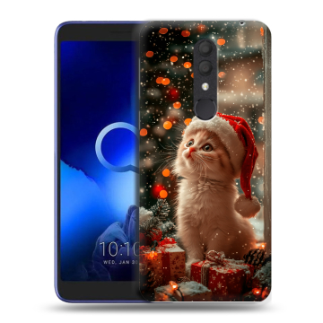 Силиконовый чехол на Alcatel 1X (2019) с принтом Новый год