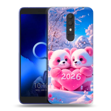 Силиконовый чехол на Alcatel 1X (2019) с принтом Новый год