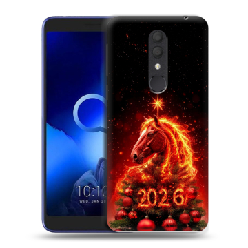 Силиконовый чехол на Alcatel 1X (2019) с принтом Новый год