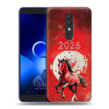 Силиконовый чехол на Alcatel 1X (2019) с принтом Новый год