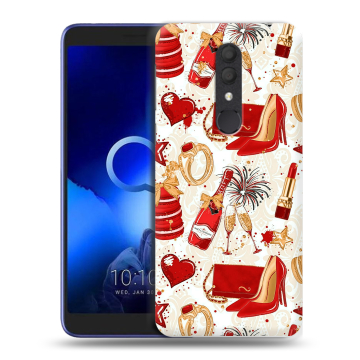 Силиконовый чехол на Alcatel 1X (2019) с принтом Новый год