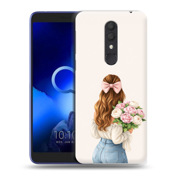 Силиконовый чехол на Alcatel 1X (2019) с принтом женский