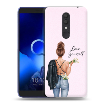 Силиконовый чехол на Alcatel 1X (2019) с принтом женский