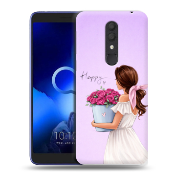 Силиконовый чехол на Alcatel 1X (2019) с принтом женский