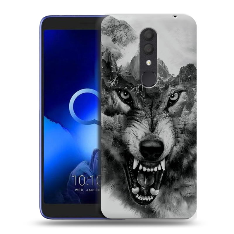 Силиконовый чехол на Alcatel 1X (2019) с принтом Волк Силиконовый чехол на Alcatel 1X (2019) с принтом Волк