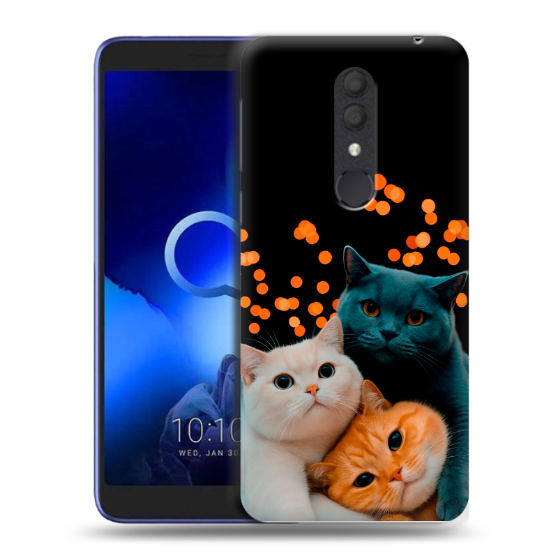 Силиконовый чехол на Alcatel 1X (2019) с принтом Кошки Силиконовый чехол на Alcatel 1X (2019) с принтом Кошки