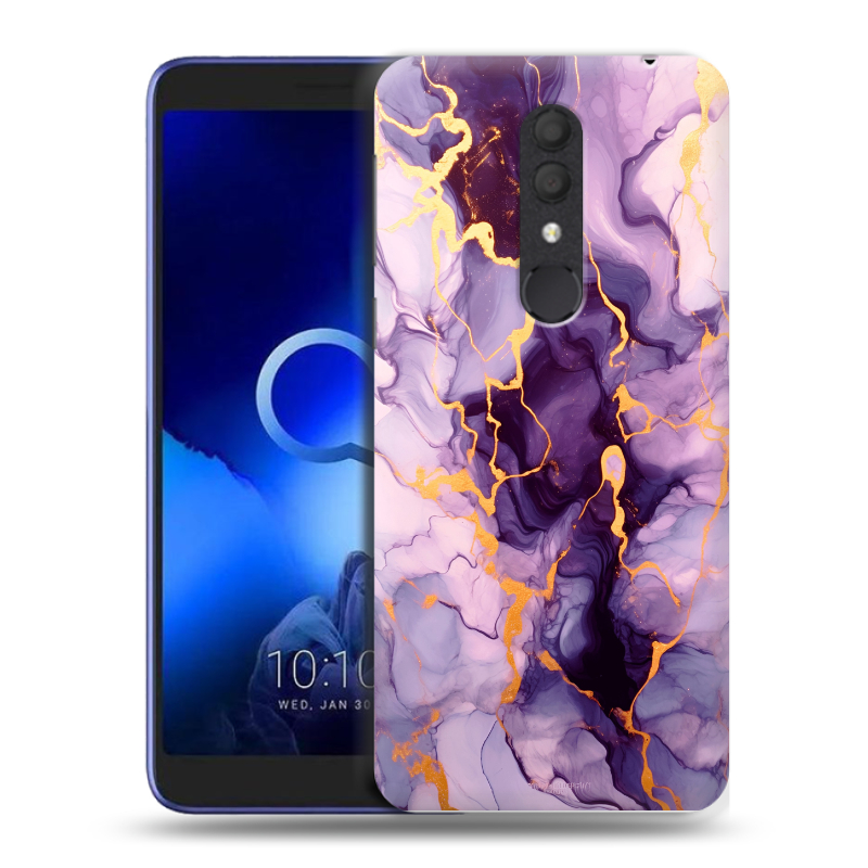 Силиконовый чехол на Alcatel 1X (2019) с принтом Мрамор Силиконовый чехол на Alcatel 1X (2019) с принтом Мрамор