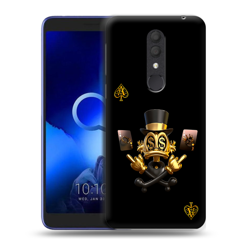 Силиконовый чехол на Alcatel 1X (2019) с принтом Золотой скрудж макдак Силиконовый чехол на Alcatel 1X (2019) с принтом Золотой скрудж макдак