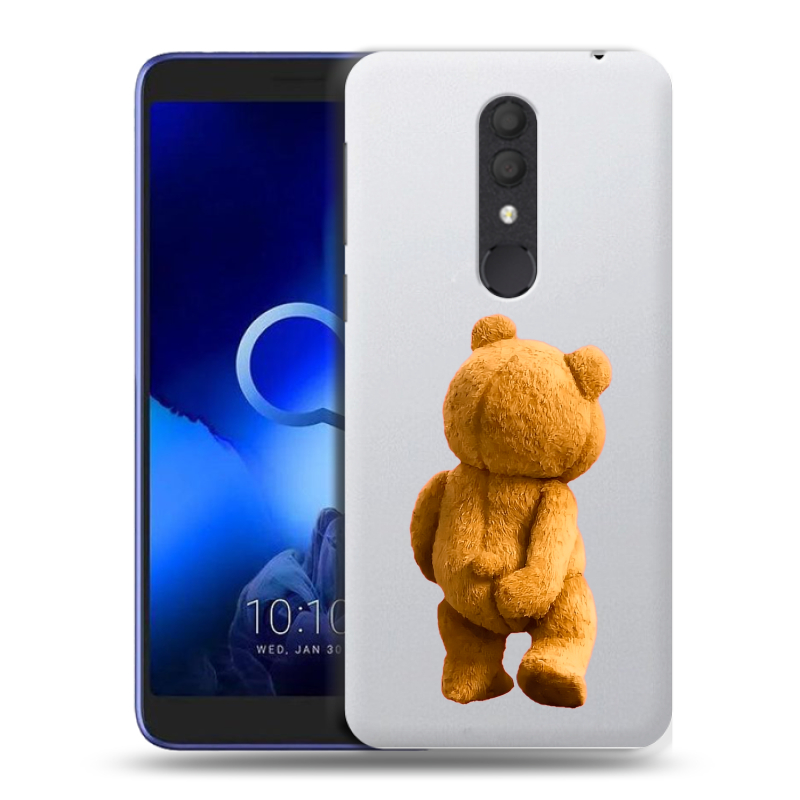 Силиконовый чехол на Alcatel 1X (2019) с принтом Медведь Силиконовый чехол на Alcatel 1X (2019) с принтом Медведь