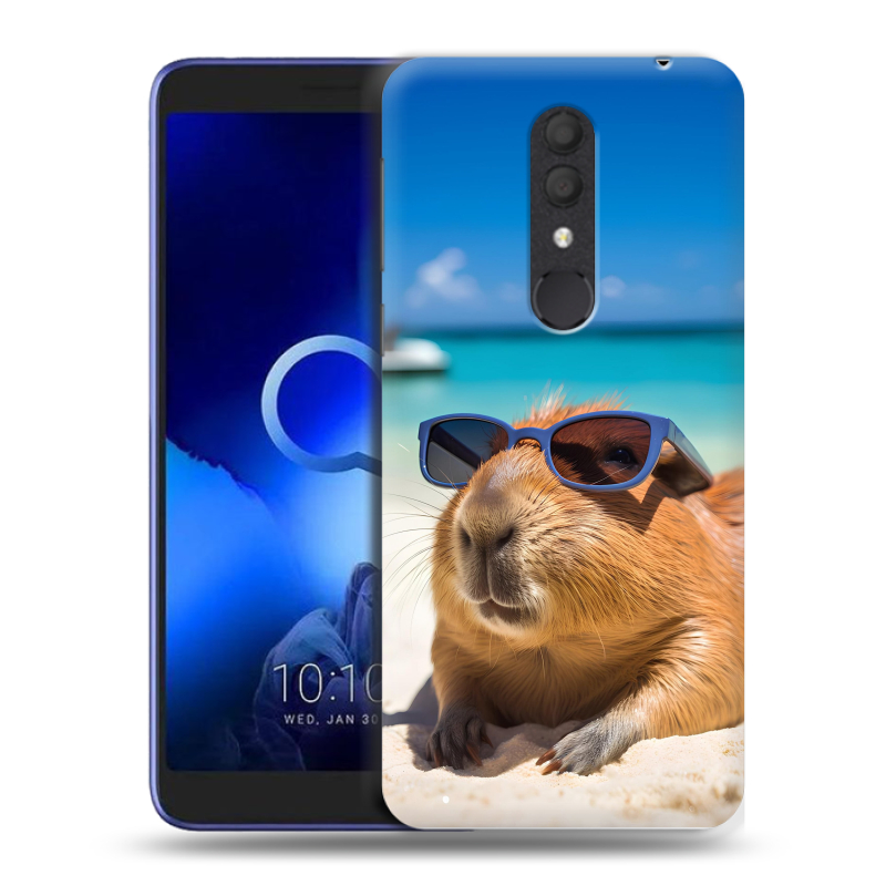 Силиконовый чехол на Alcatel 1X (2019) с принтом Капибара Силиконовый чехол на Alcatel 1X (2019) с принтом Капибара