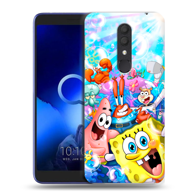 Силиконовый чехол на Alcatel 1X (2019) с принтом спанчбоб спанч боб Силиконовый чехол на Alcatel 1X (2019) с принтом спанчбоб спанч боб