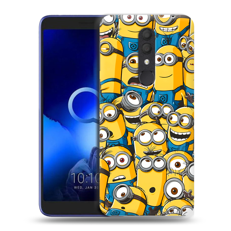 Силиконовый чехол на Alcatel 1X (2019) с принтом Миньоны Силиконовый чехол на Alcatel 1X (2019) с принтом Миньоны