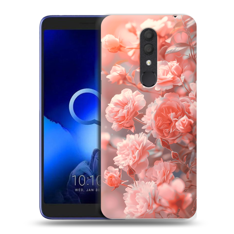 Силиконовый чехол на Alcatel 1X (2019) с принтом Розы цветы Силиконовый чехол на Alcatel 1X (2019) с принтом Розы цветы
