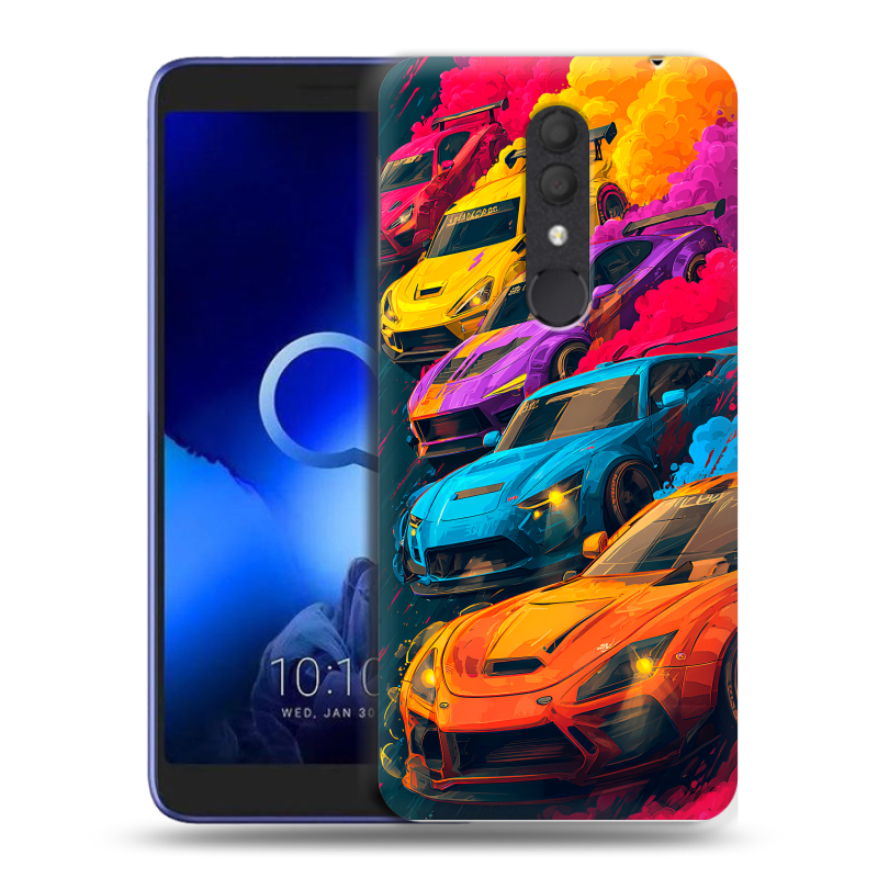 Силиконовый чехол на Alcatel 1X (2019) с принтом Тачки Силиконовый чехол на Alcatel 1X (2019) с принтом Тачки