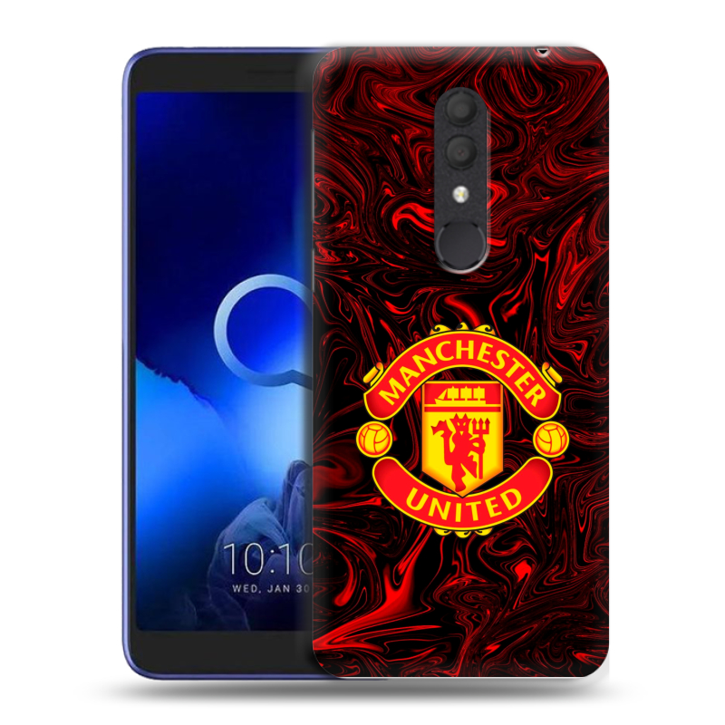 Силиконовый чехол на Alcatel 1X (2019) с принтом Manchester United Силиконовый чехол на Alcatel 1X (2019) с принтом Manchester United