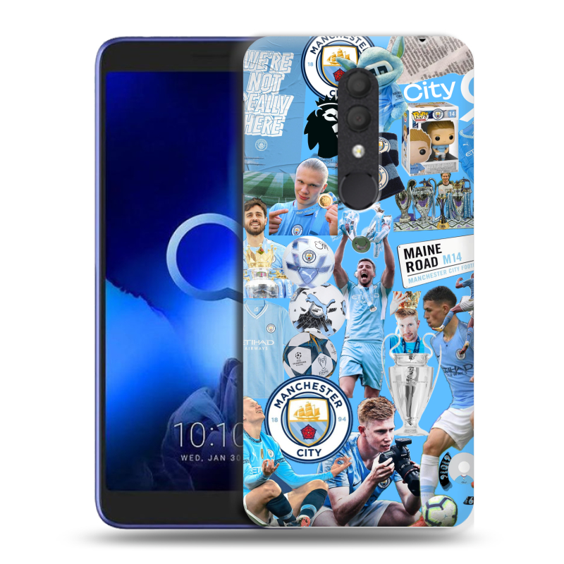 Силиконовый чехол на Alcatel 1X (2019) с принтом Man City Манчестер Сити Силиконовый чехол на Alcatel 1X (2019) с принтом Man City Манчестер Сити