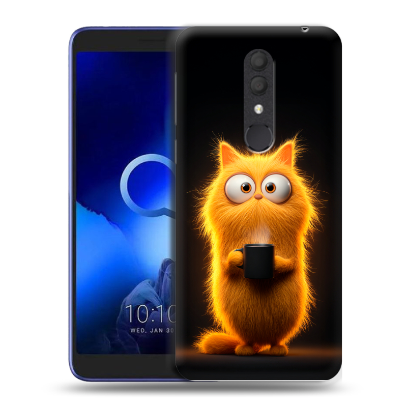 Силиконовый чехол на Alcatel 1X (2019) с принтом Смешной кот Силиконовый чехол на Alcatel 1X (2019) с принтом Смешной кот
