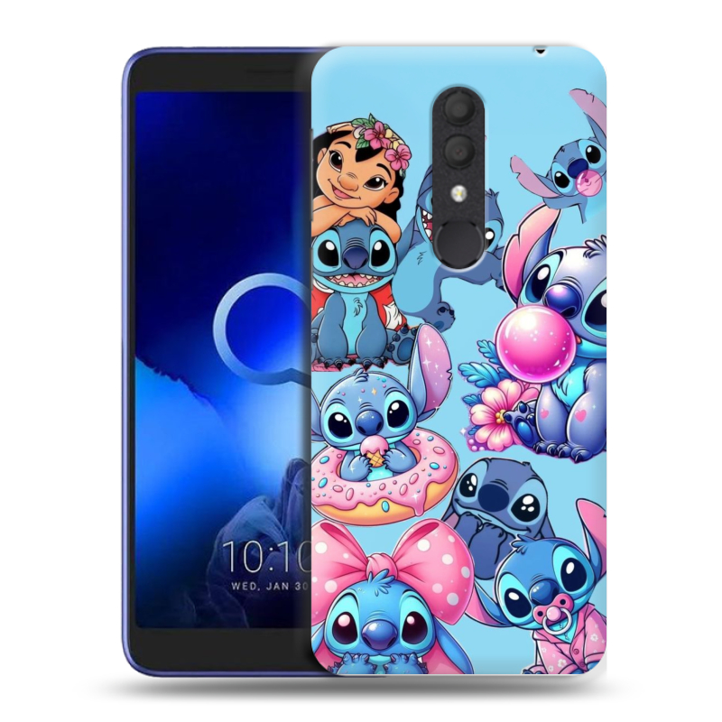 Силиконовый чехол на Alcatel 1X (2019) с принтом Лило и Стич Силиконовый чехол на Alcatel 1X (2019) с принтом Лило и Стич