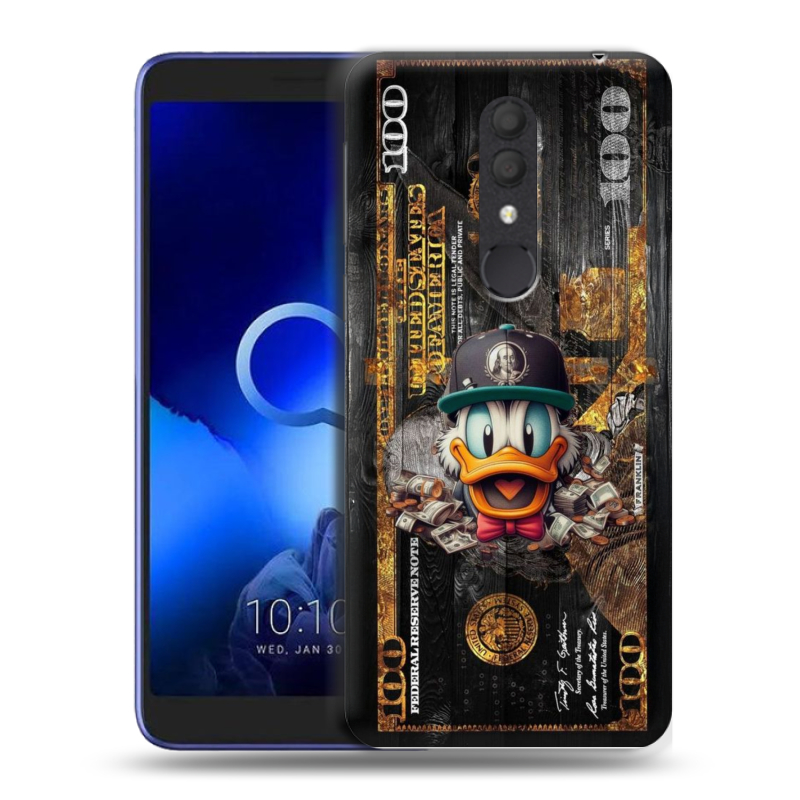 Силиконовый чехол на Alcatel 1X (2019) с принтом Дональд Дак Доллар Силиконовый чехол на Alcatel 1X (2019) с принтом Дональд Дак Доллар