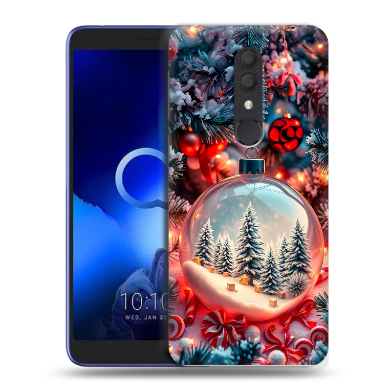 Силиконовый чехол на Alcatel 1X (2019) с принтом Новый год Силиконовый чехол на Alcatel 1X (2019) с принтом Новый год