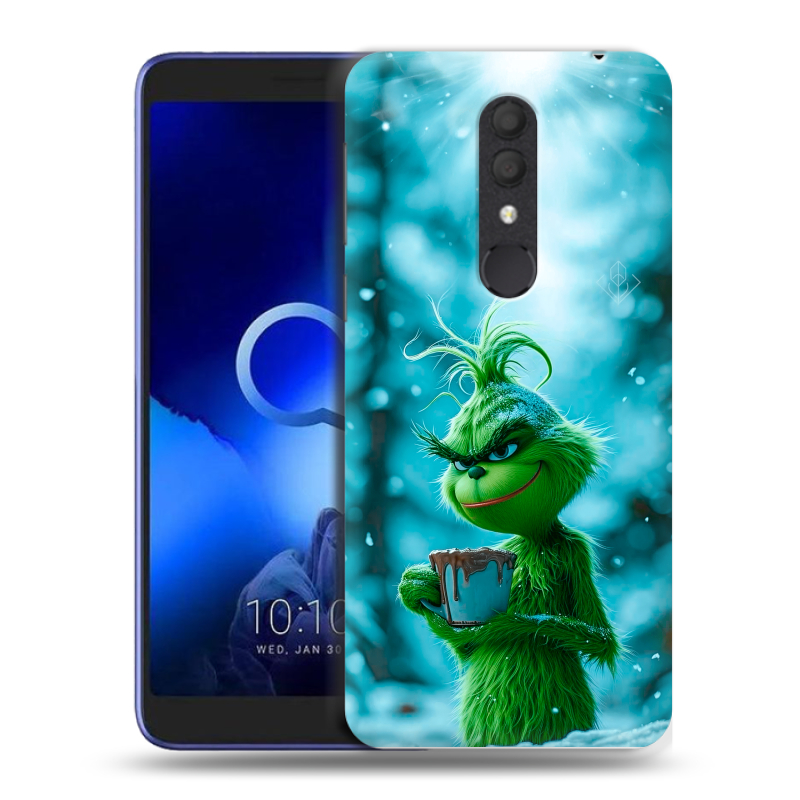 Силиконовый чехол на Alcatel 1X (2019) с принтом Новый год гринч Силиконовый чехол на Alcatel 1X (2019) с принтом Новый год гринч