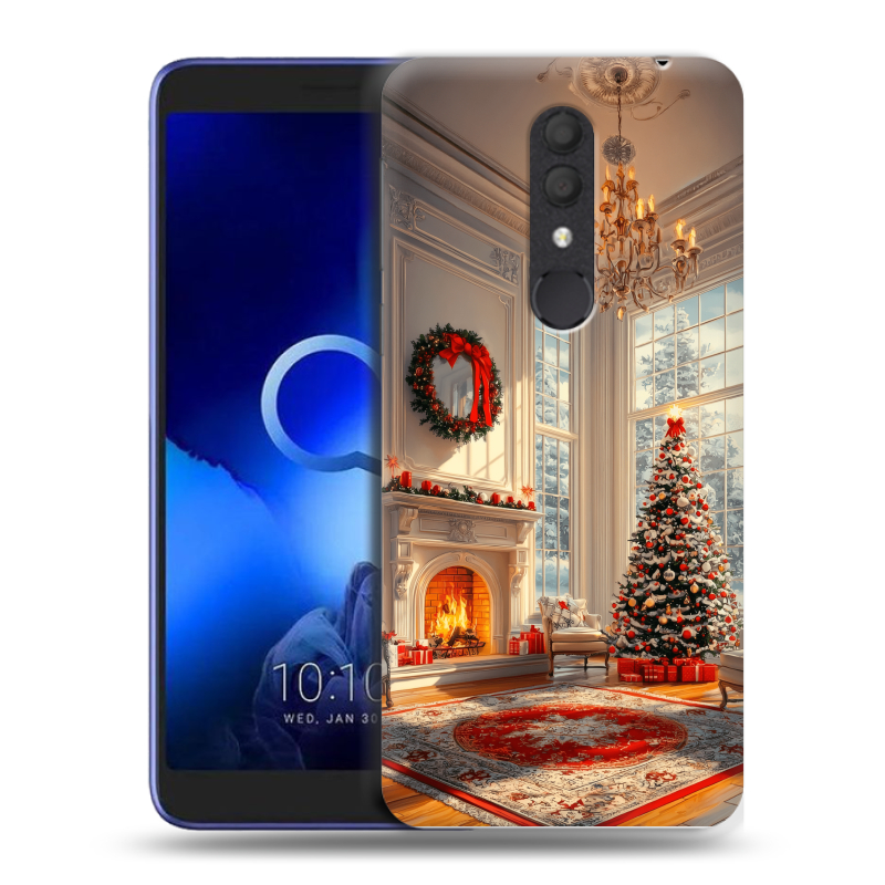 Силиконовый чехол на Alcatel 1X (2019) с принтом Новый год Силиконовый чехол на Alcatel 1X (2019) с принтом Новый год