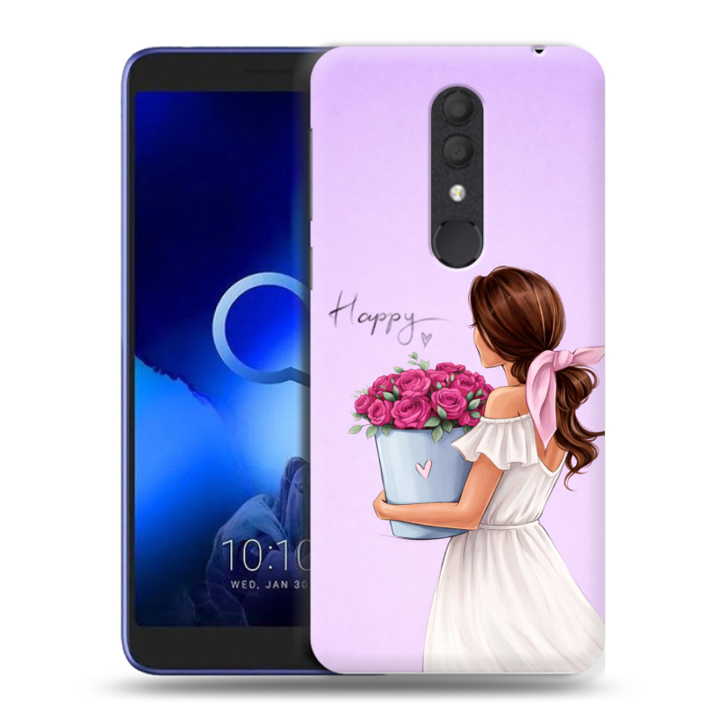 Силиконовый чехол на Alcatel 1X (2019) с принтом женский Силиконовый чехол на Alcatel 1X (2019) с принтом женский