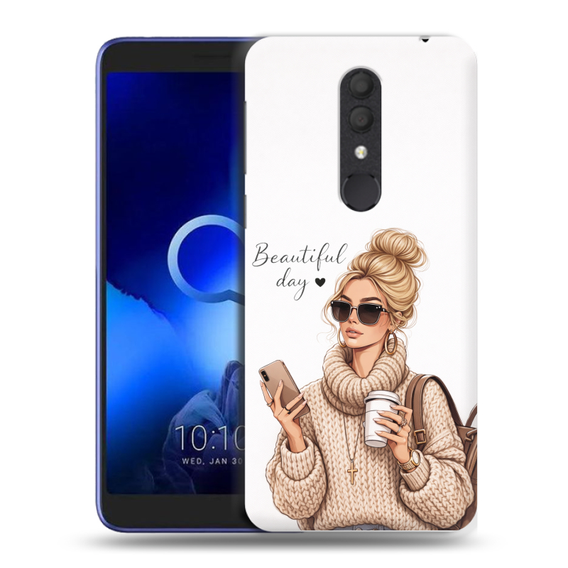 Силиконовый чехол на Alcatel 1X (2019) с принтом женский Силиконовый чехол на Alcatel 1X (2019) с принтом женский
