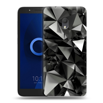 Силиконовый чехол на Alcatel 1C (2019) с принтом Черные кристаллы