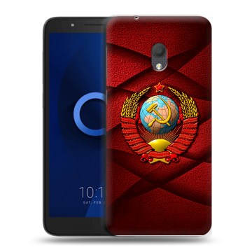 Силиконовый чехол на Alcatel 1C (2019) с принтом Герб СССР