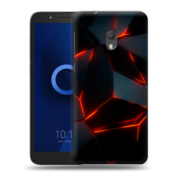 Силиконовый чехол на Alcatel 1C (2019) с принтом Яркие абстракции
