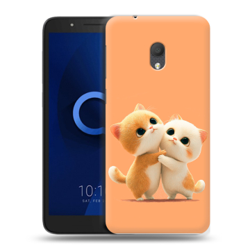 Силиконовый чехол на Alcatel 1C (2019) с принтом Милые котики