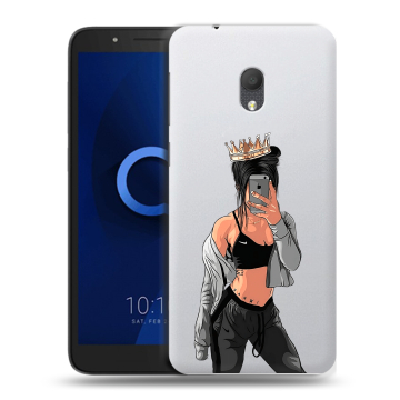 Силиконовый чехол на Alcatel 1C (2019) с принтом Женские принты