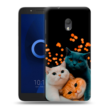 Силиконовый чехол на Alcatel 1C (2019) с принтом Кошки