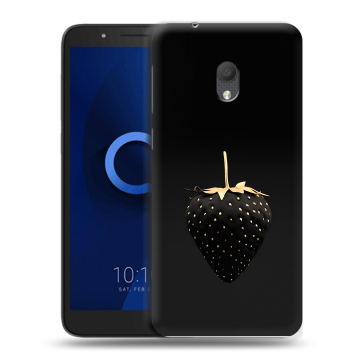 Силиконовый чехол на Alcatel 1C (2019) с принтом Черная клубника