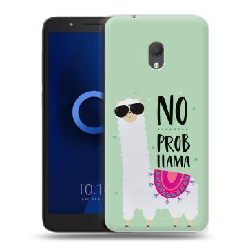 Силиконовый чехол на Alcatel 1C (2019) с принтом Лама