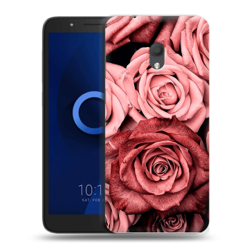 Силиконовый чехол на Alcatel 1C (2019) с принтом Цветы розы
