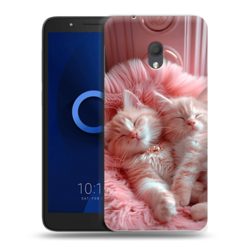 Силиконовый чехол на Alcatel 1C (2019) с принтом котята котики Силиконовый чехол на Alcatel 1C (2019) с принтом котята котики
