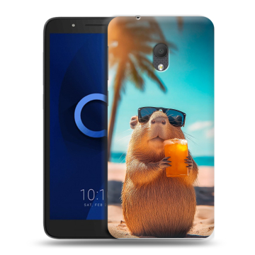 Силиконовый чехол на Alcatel 1C (2019) с принтом Капибара Силиконовый чехол на Alcatel 1C (2019) с принтом Капибара