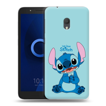 Силиконовый чехол на Alcatel 1C (2019) с принтом Лило и Стич Силиконовый чехол на Alcatel 1C (2019) с принтом Лило и Стич