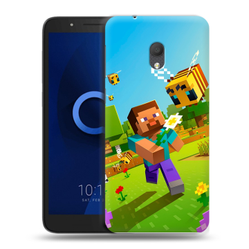 Силиконовый чехол на Alcatel 1C (2019) с принтом Майнкрафт Minecraft Силиконовый чехол на Alcatel 1C (2019) с принтом Майнкрафт Minecraft