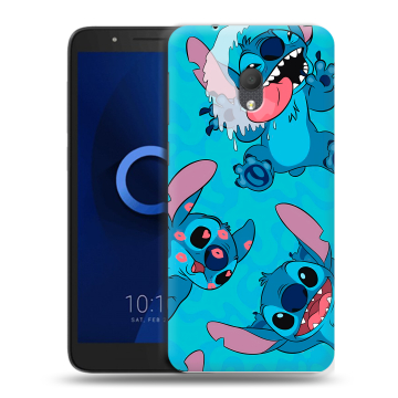 Силиконовый чехол на Alcatel 1C (2019) с принтом Лило и Стич Силиконовый чехол на Alcatel 1C (2019) с принтом Лило и Стич