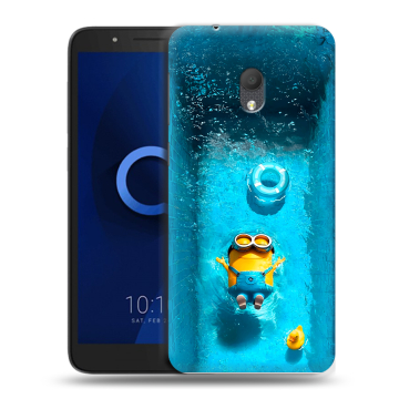 Силиконовый чехол на Alcatel 1C (2019) с принтом Миньоны Силиконовый чехол на Alcatel 1C (2019) с принтом Миньоны