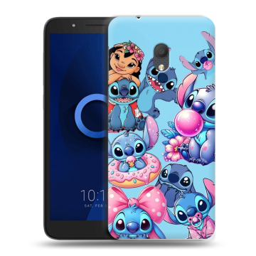 Силиконовый чехол на Alcatel 1C (2019) с принтом Лило и Стич Силиконовый чехол на Alcatel 1C (2019) с принтом Лило и Стич