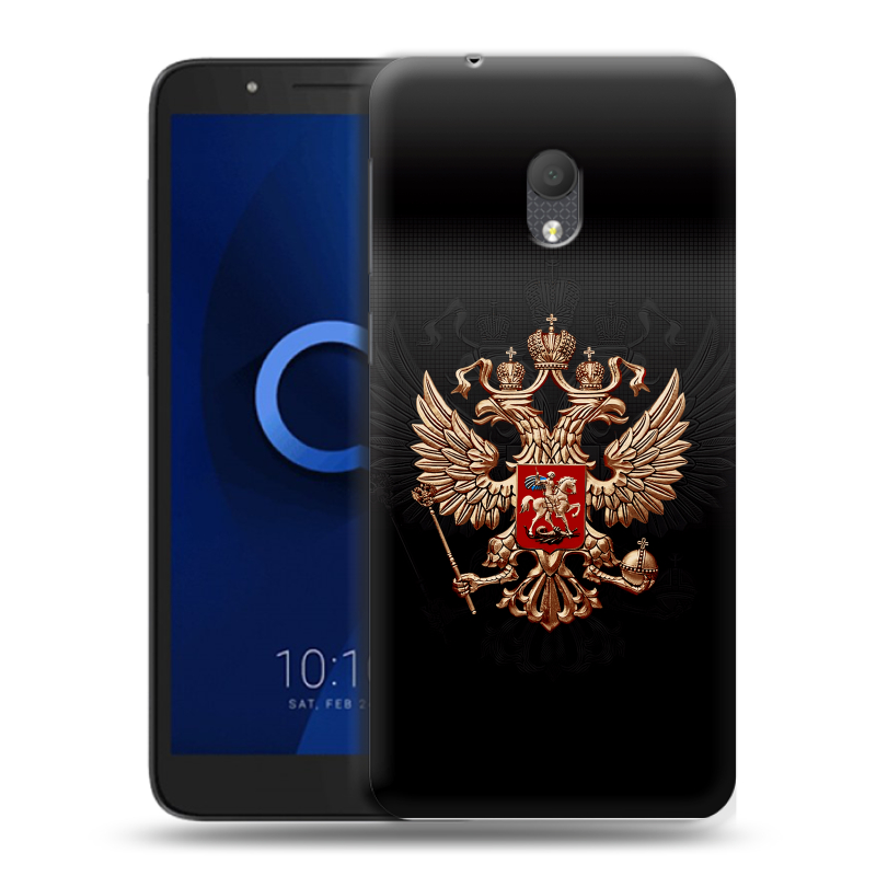 Силиконовый чехол на Alcatel 1C (2019) с принтом Герб России Силиконовый чехол на Alcatel 1C (2019) с принтом Герб России