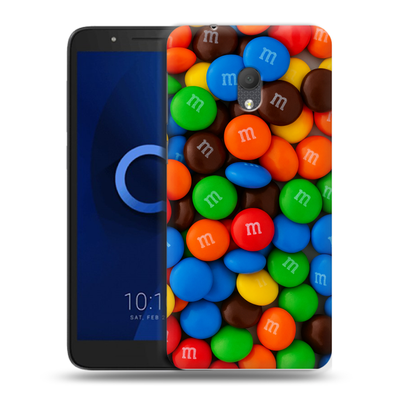 Силиконовый чехол на Alcatel 1C (2019) с принтом Конфеты Силиконовый чехол на Alcatel 1C (2019) с принтом Конфеты