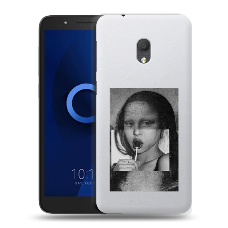 Силиконовый чехол на Alcatel 1C (2019) с принтом Мона Лиза Силиконовый чехол на Alcatel 1C (2019) с принтом Мона Лиза