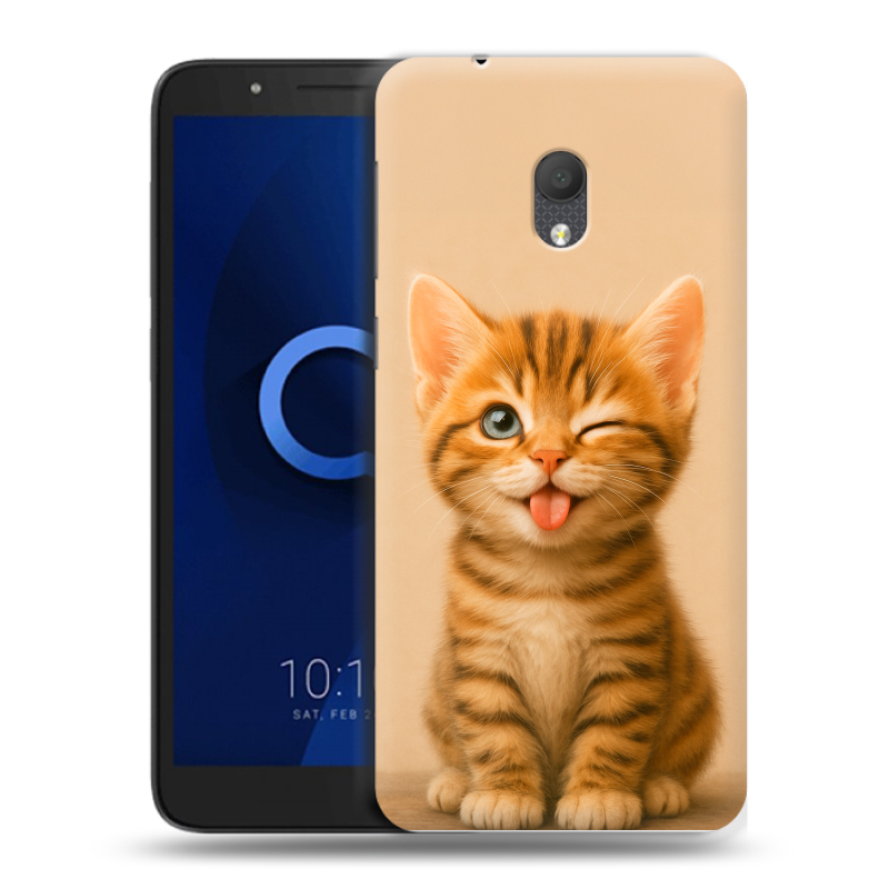 Силиконовый чехол на Alcatel 1C (2019) с принтом котенок Силиконовый чехол на Alcatel 1C (2019) с принтом котенок